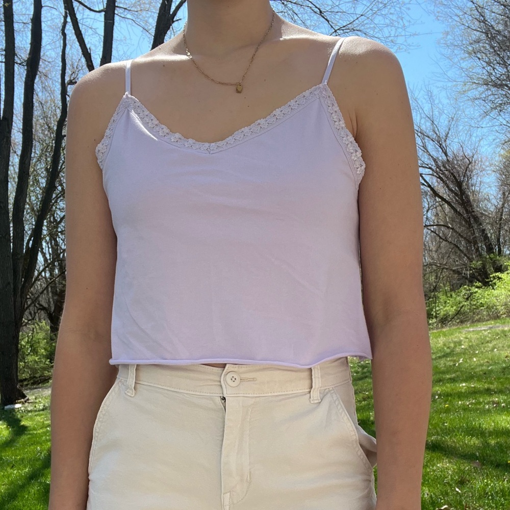 Y2K cropped lace tank top